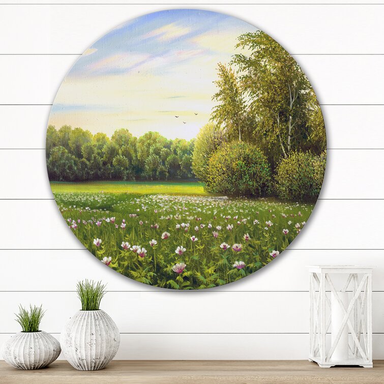 Loon Peak® Beautiful Summer Green Countryside Landscape On Metal